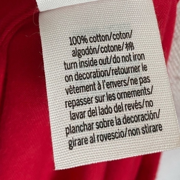 VS PINK • Red White Fair Isle Cropped Holiday Tee - Picture 4 of 4